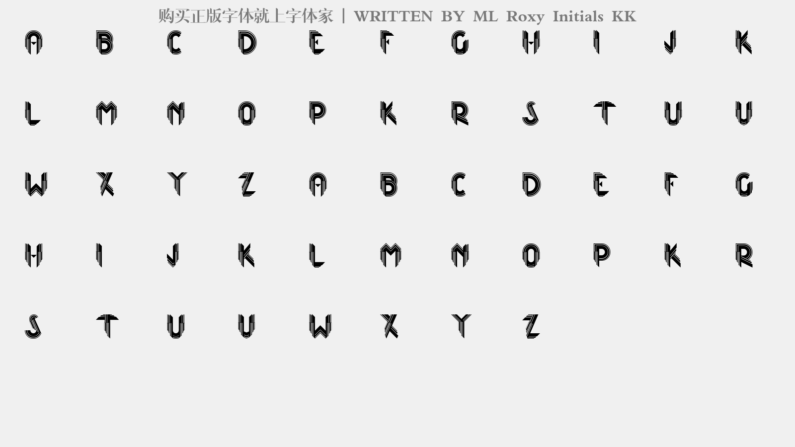 ML Roxy Initials KK - 大写字母/小写字母/数字