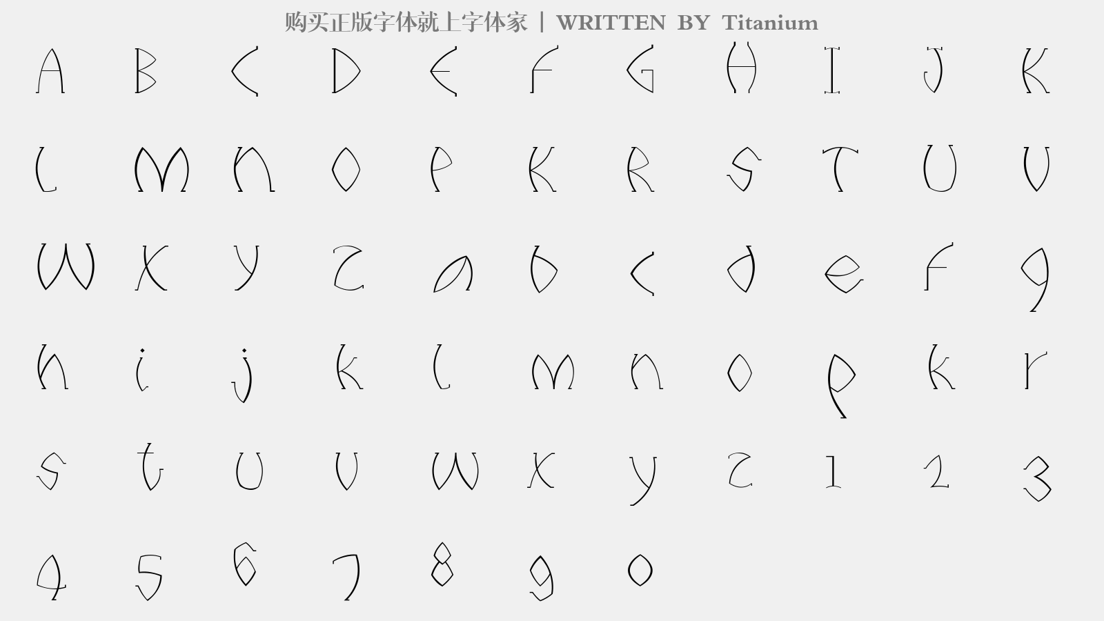 Titanium - 大写字母/小写字母/数字