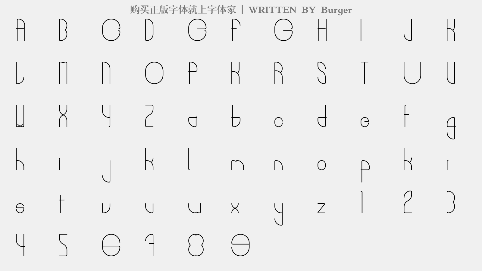 Burger - 大写字母/小写字母/数字