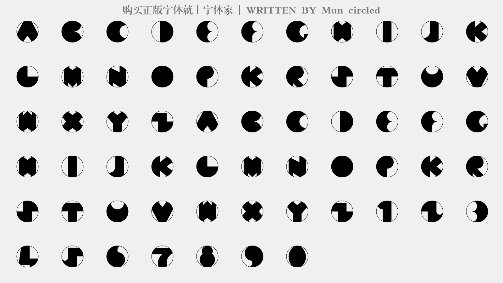 Mun circled - 大写字母/小写字母/数字
