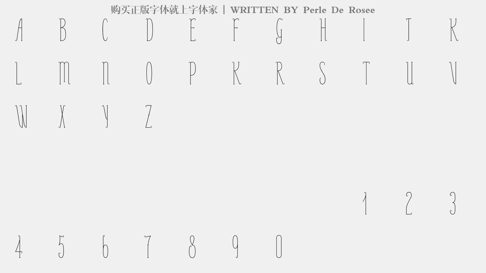 Perle De Rosee - 大写字母/小写字母/数字