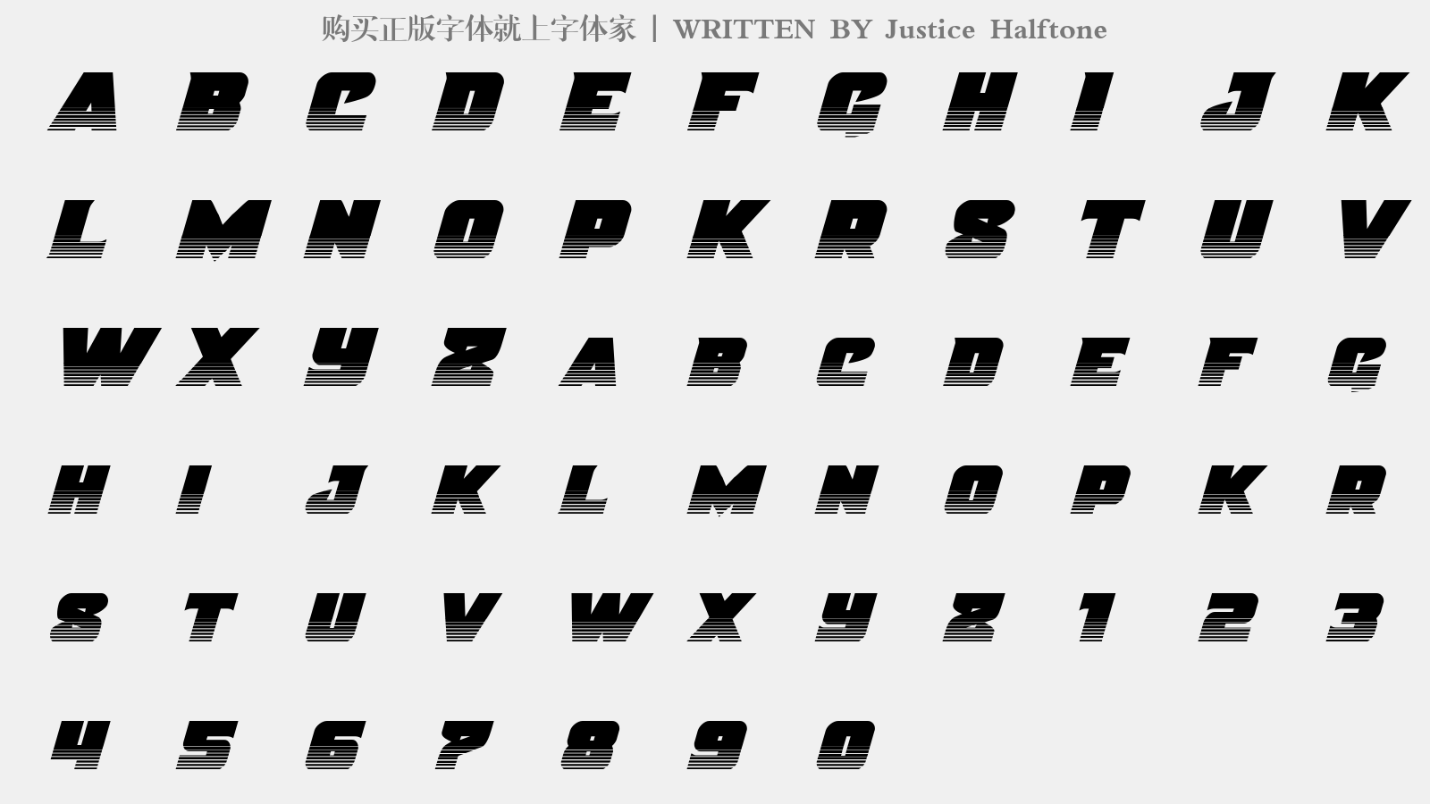 Justice Halftone - 大写字母/小写字母/数字