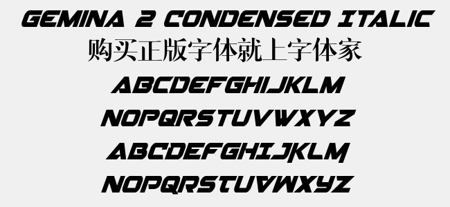 Gemina 2 Condensed Italic