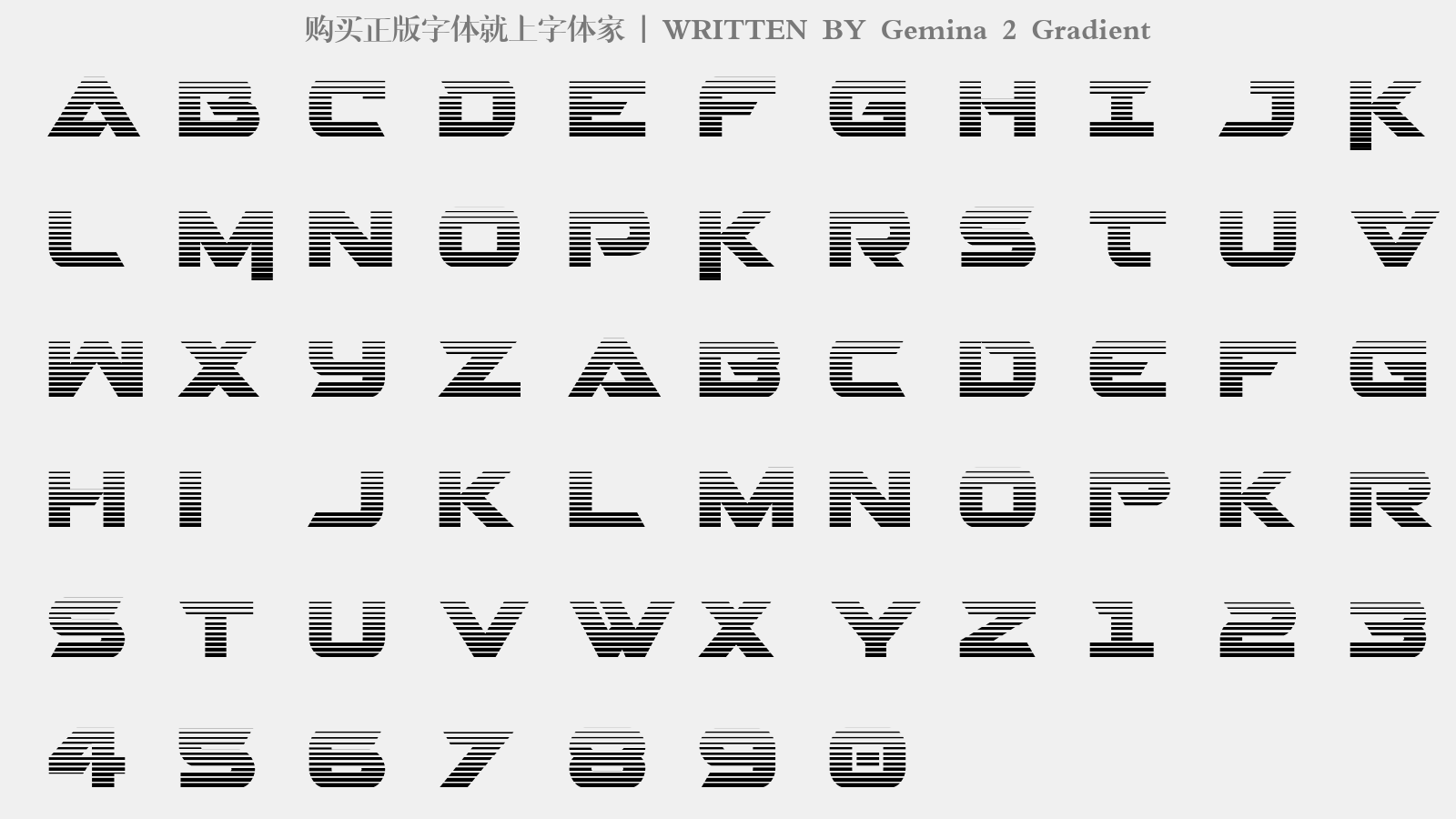 Gemina 2 Gradient - 大写字母/小写字母/数字