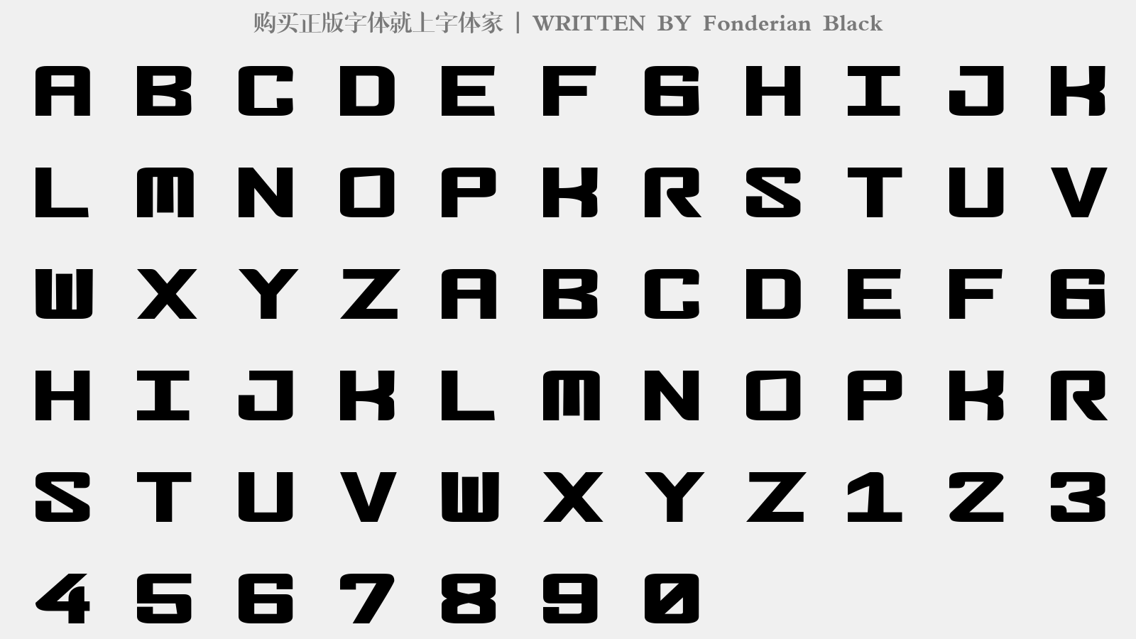 Fonderian Black - 大写字母/小写字母/数字