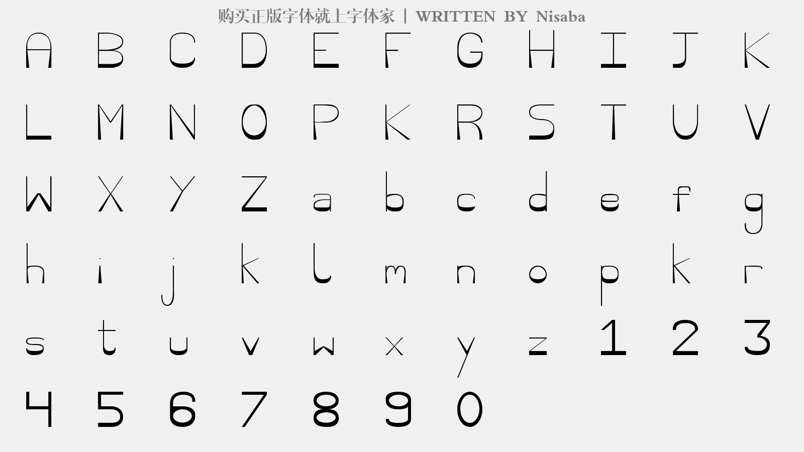 Nisaba - 大写字母/小写字母/数字