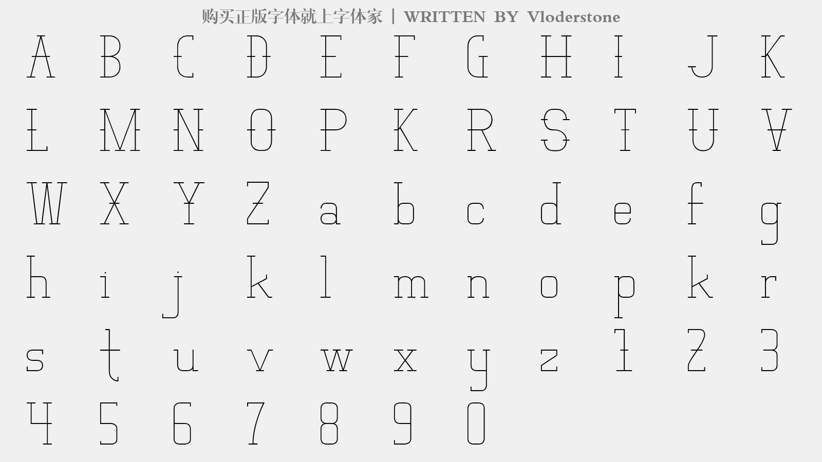 Vloderstone - 大写字母/小写字母/数字