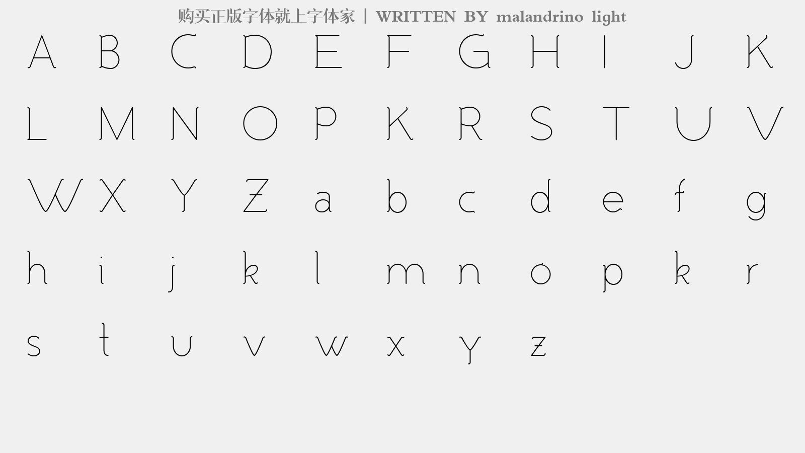 malandrino light - 大写字母/小写字母/数字