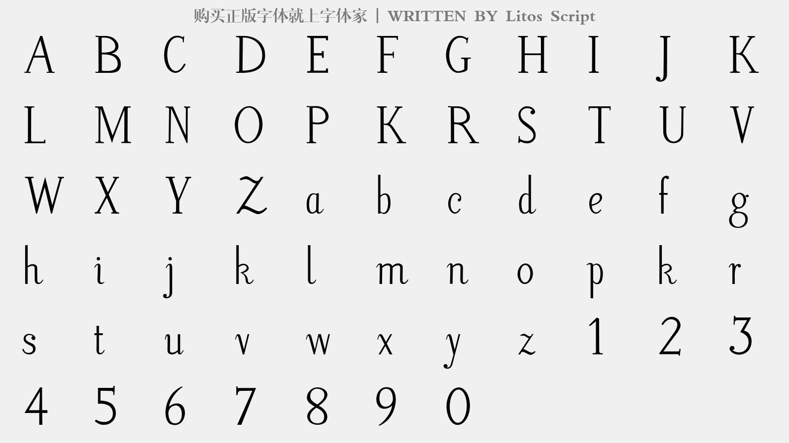 Litos Script - 大写字母/小写字母/数字