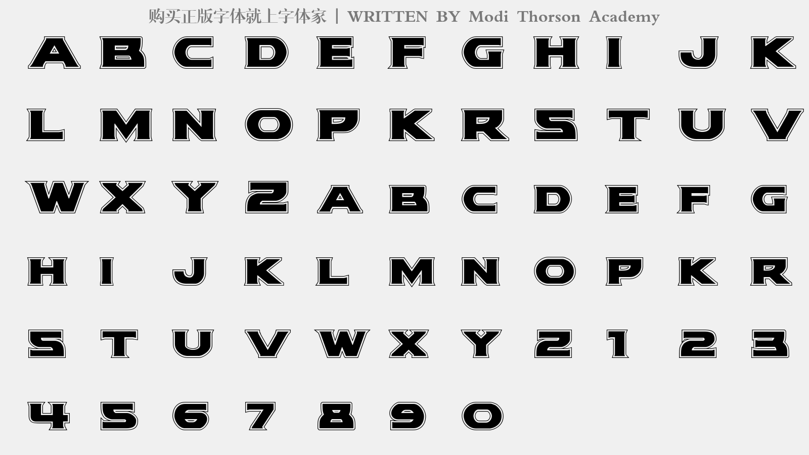 Modi Thorson Academy - 大写字母/小写字母/数字