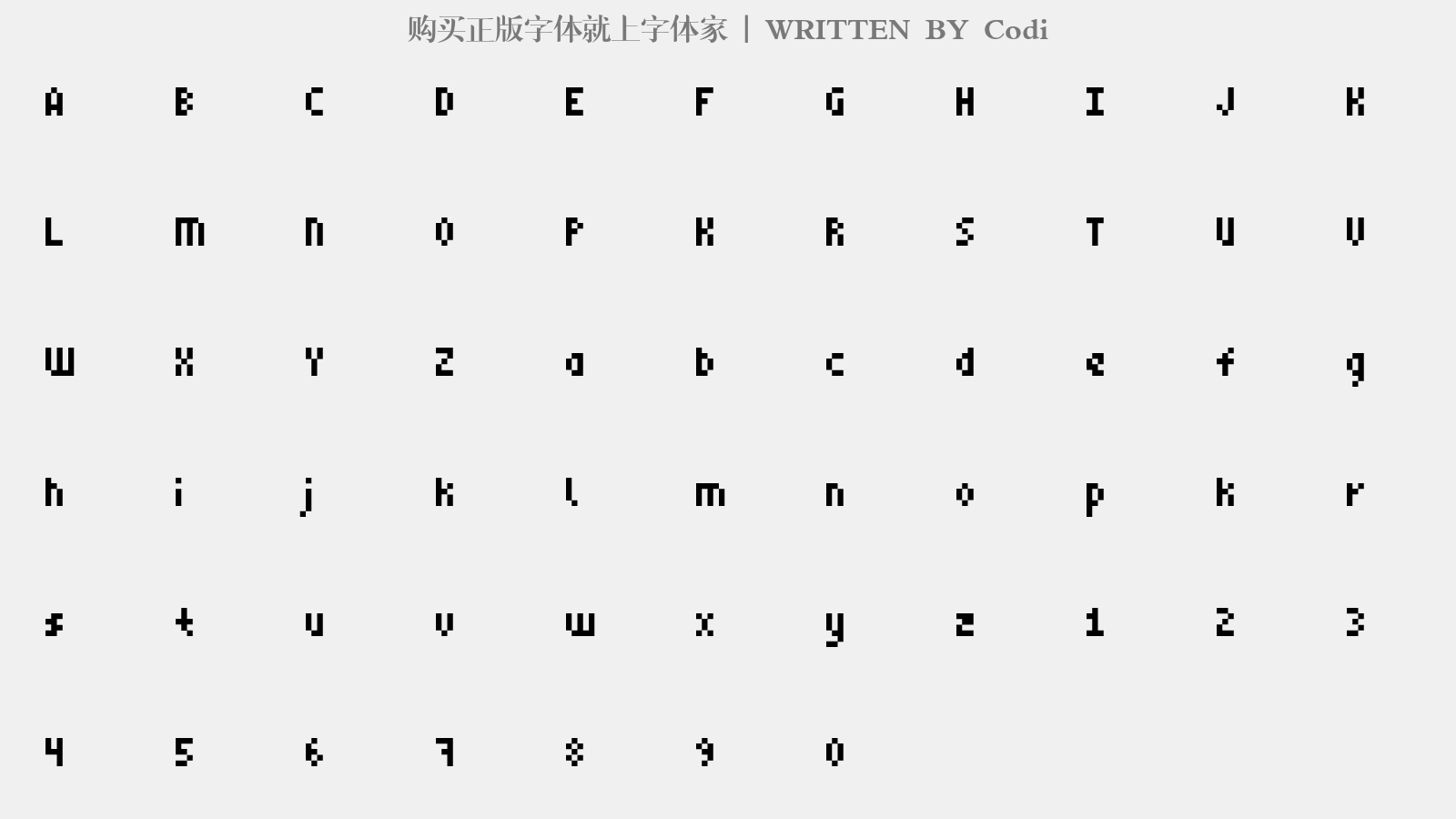Codi - 大写字母/小写字母/数字