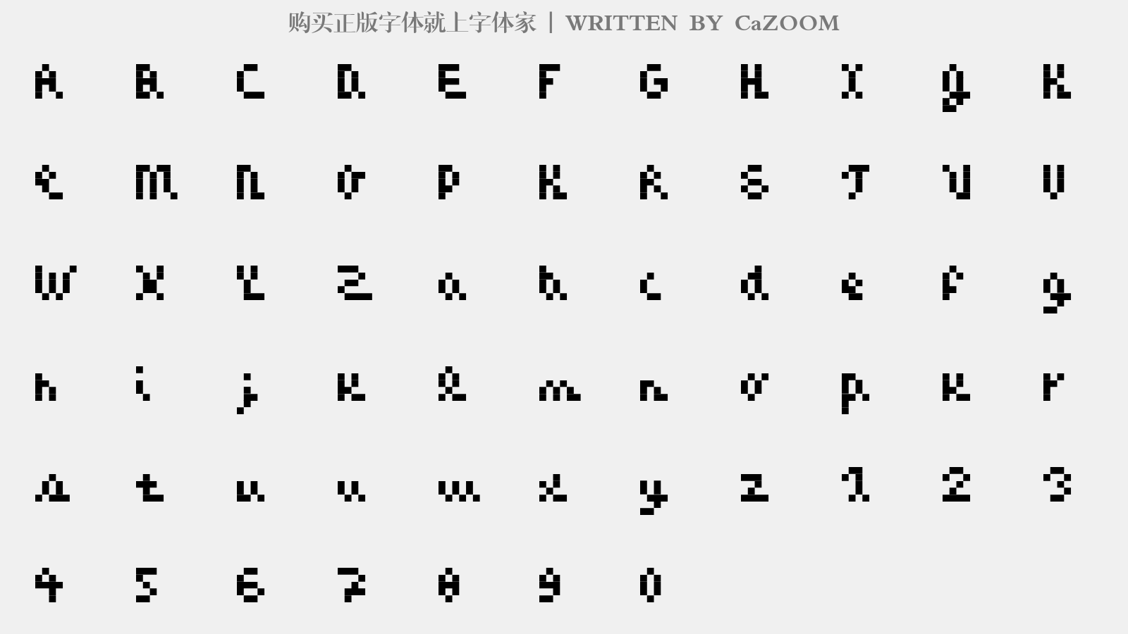 CaZOOM - 大写字母/小写字母/数字