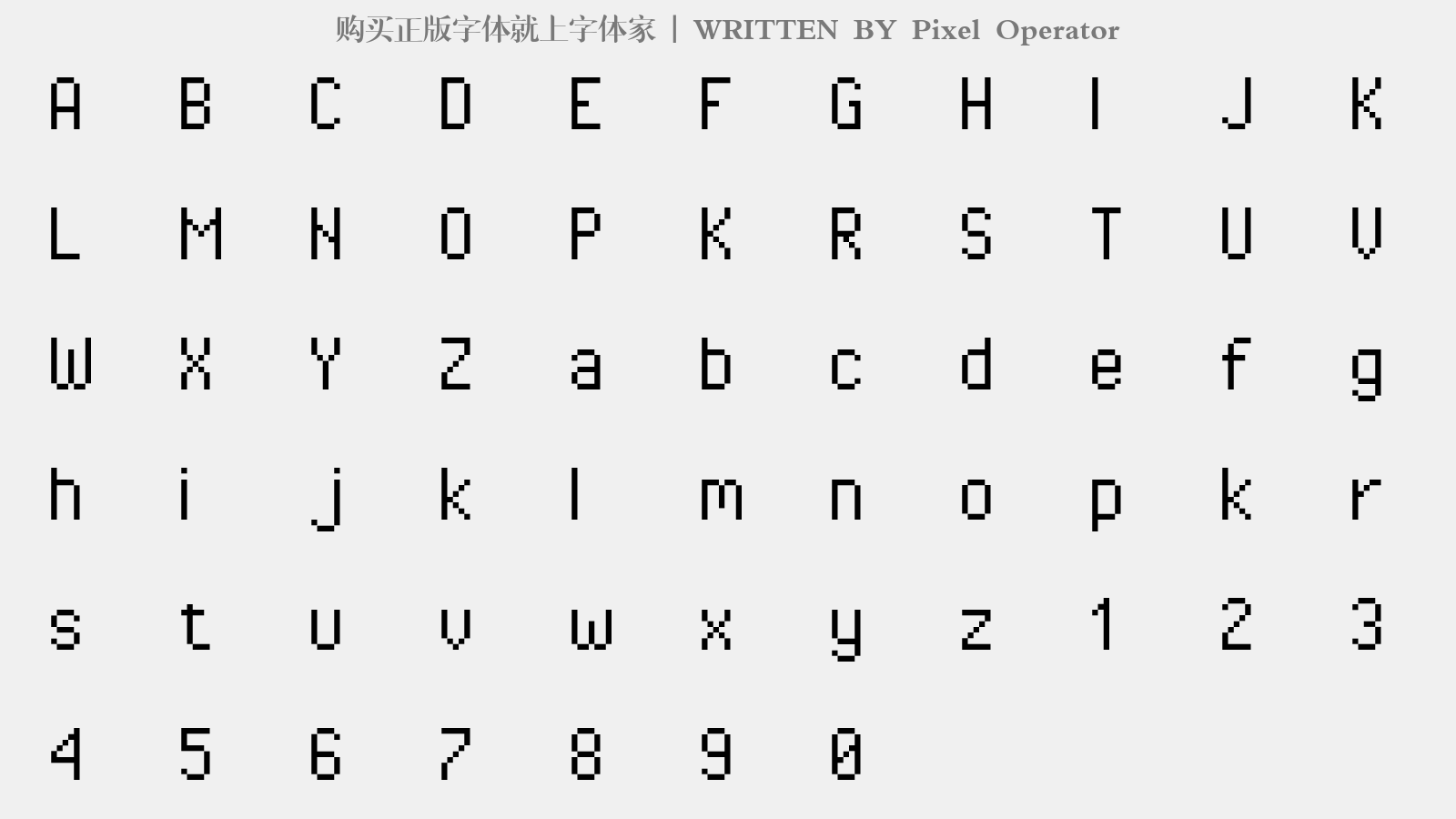Pixel Operator - 大写字母/小写字母/数字