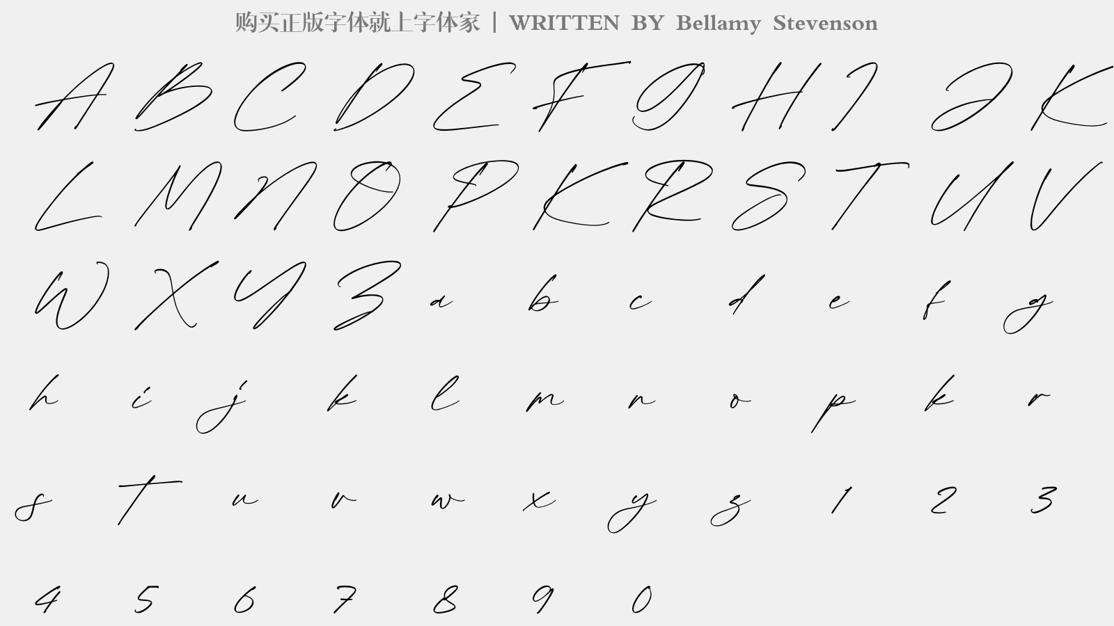 Bellamy Stevenson - 大写字母/小写字母/数字