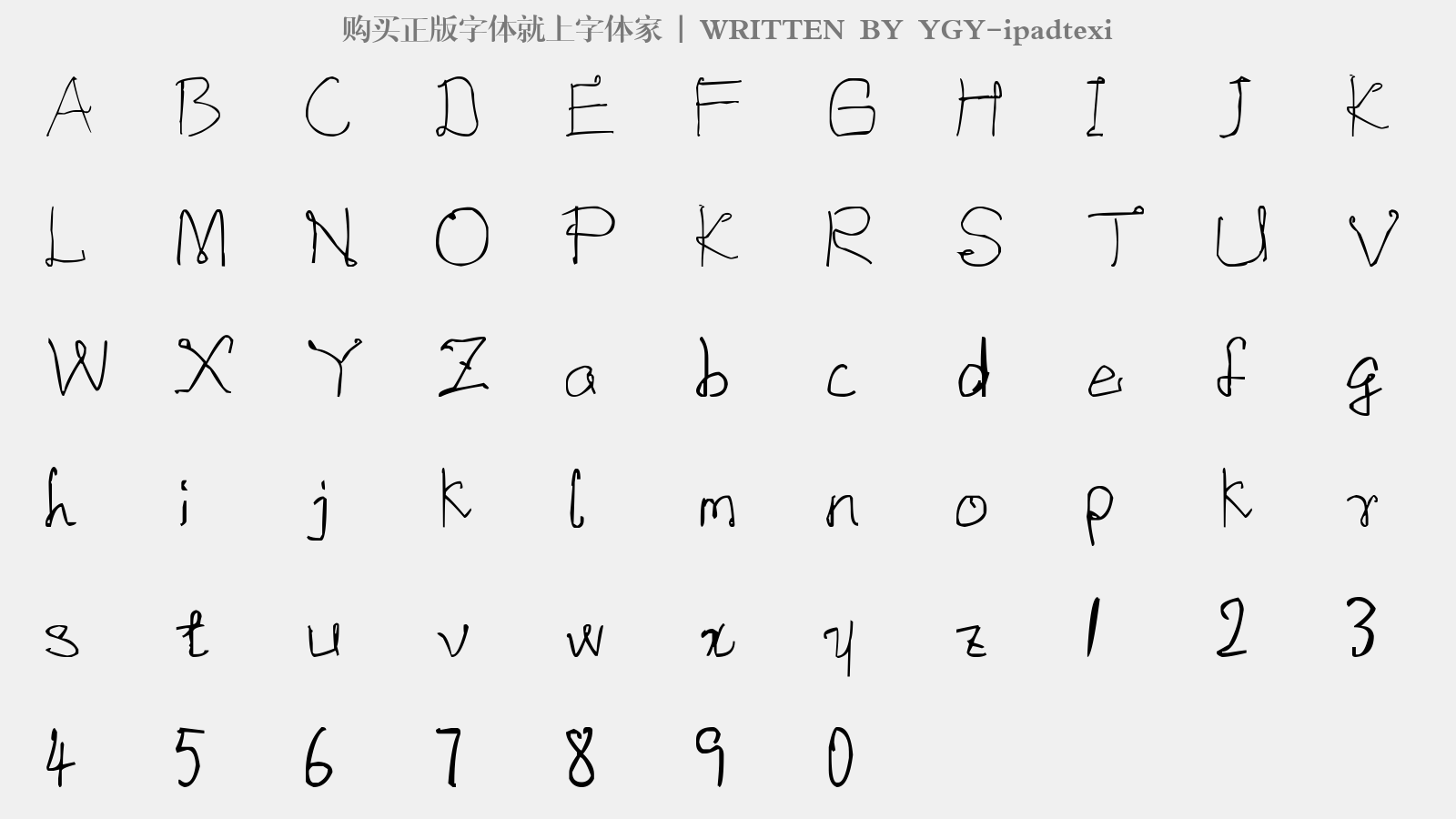 YGY-ipadtexi - 大写字母/小写字母/数字