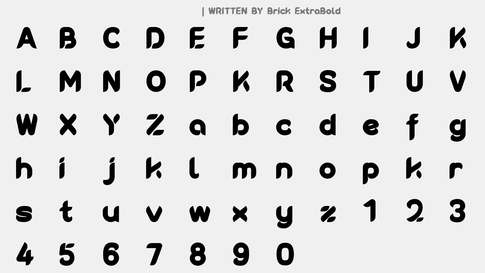 Brick ExtraBold - 大写字母/小写字母/数字
