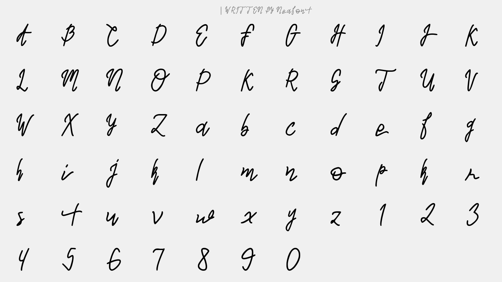 Neafont - 大写字母/小写字母/数字