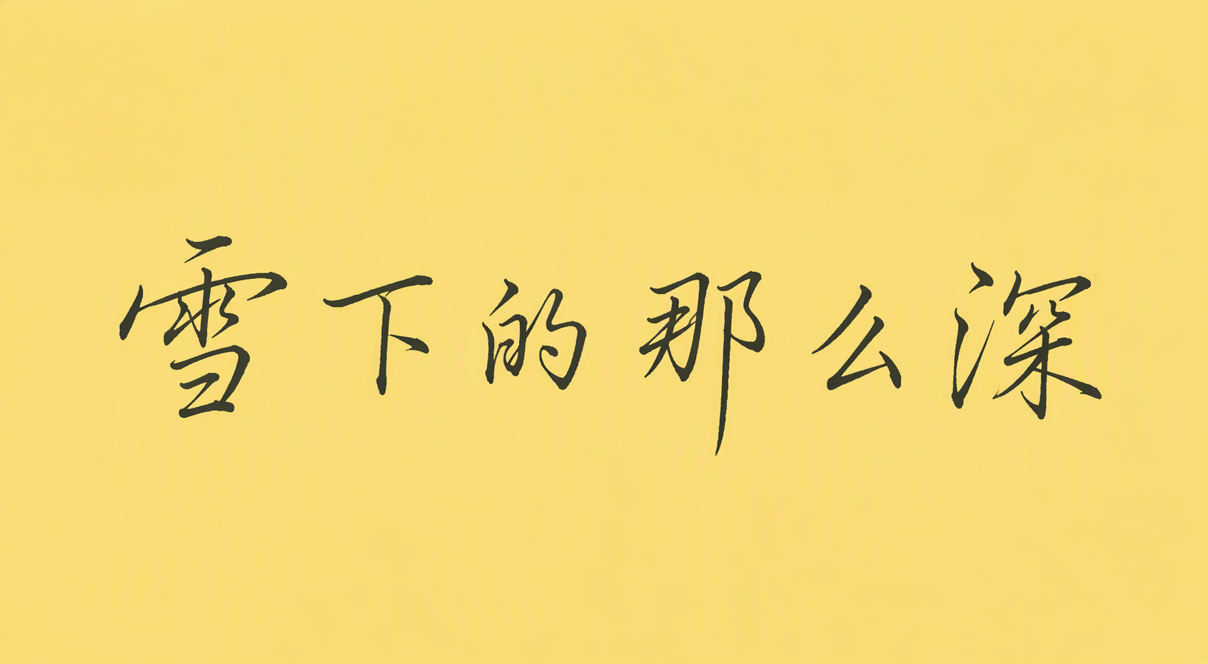 雪下的那么深