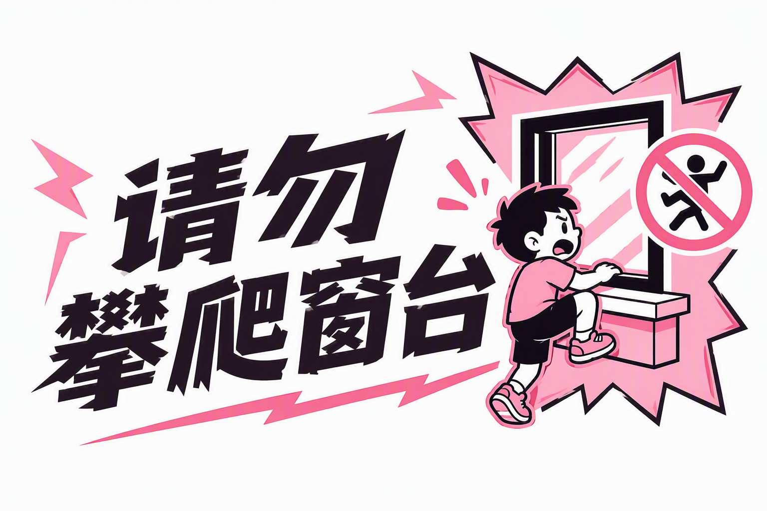 请勿攀爬窗台