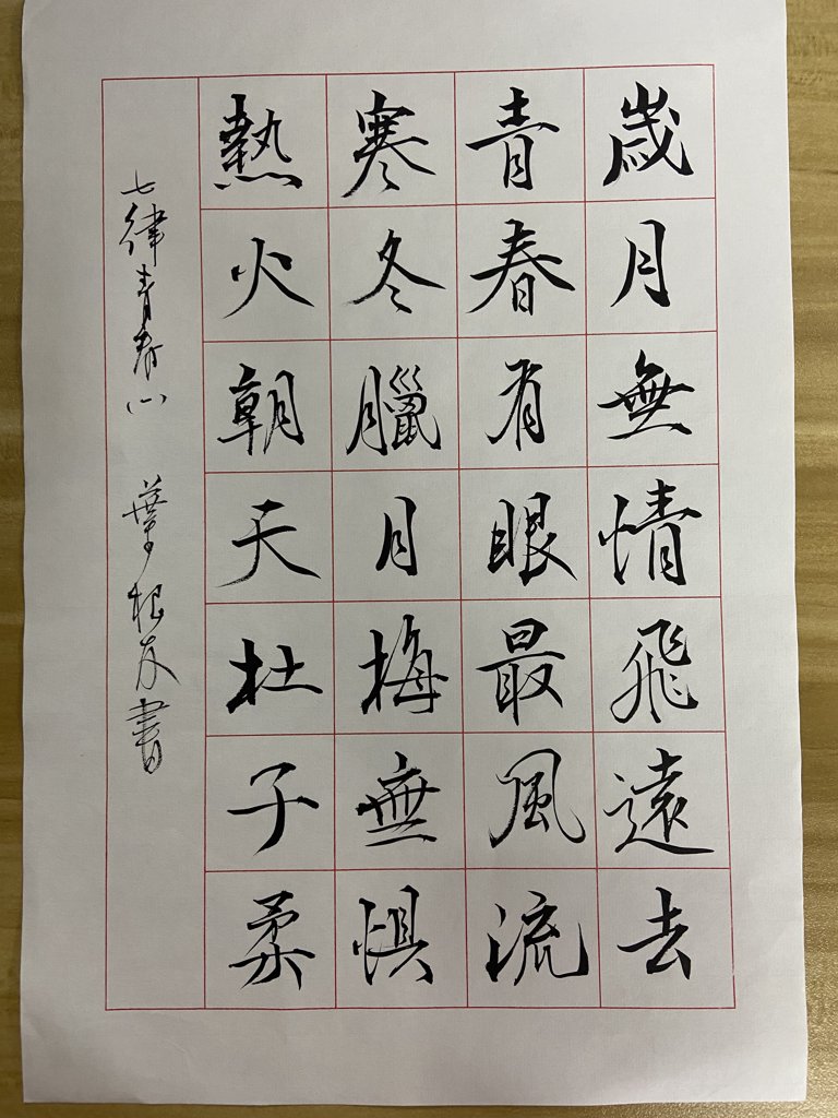 青春毛笔书法作品