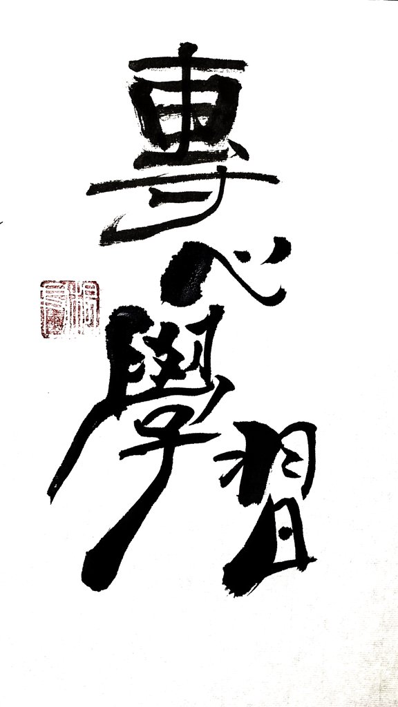 专心学习书法作品