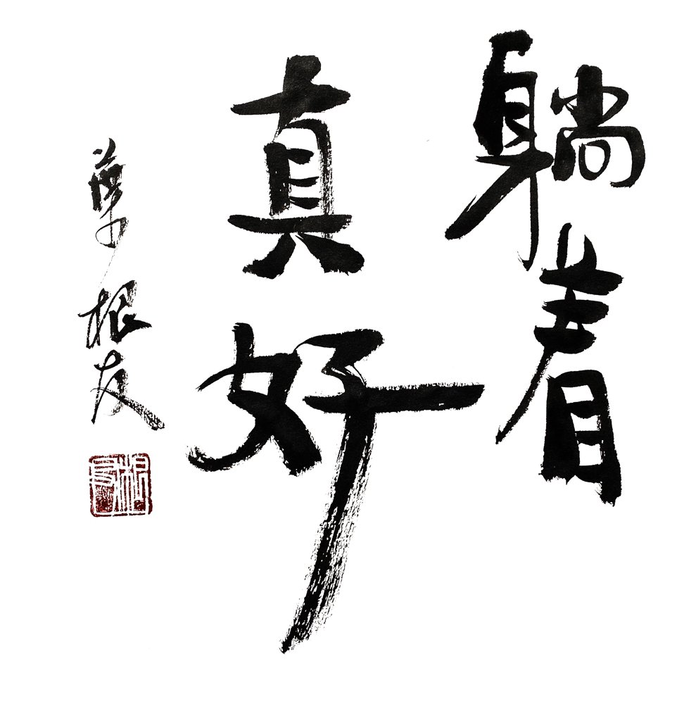 躺着真好毛笔书法作品