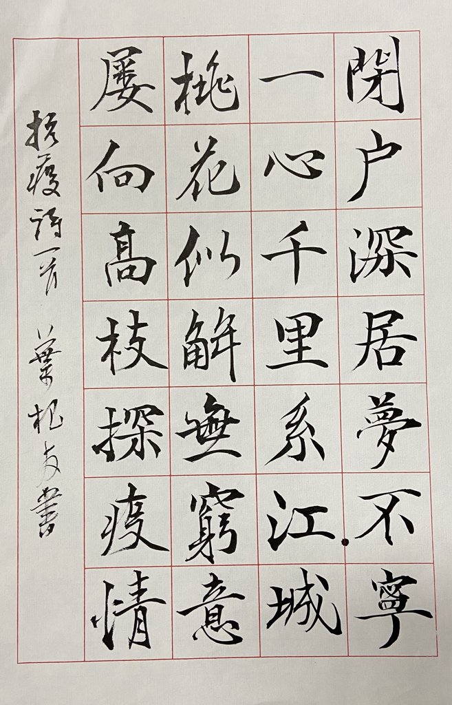 抗疫诗一首书法作品